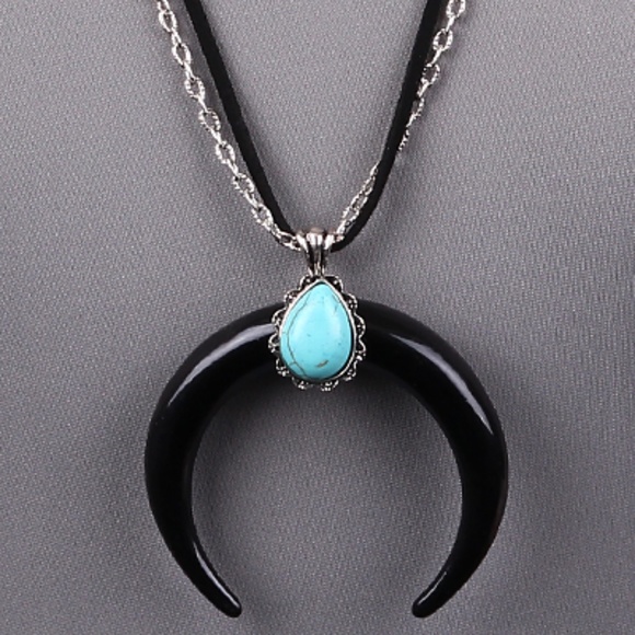 BLACK HORN WESTERN NECKLACE SET - Picture 3 of 4